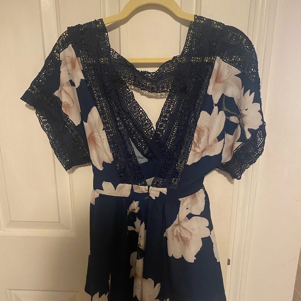 Seek The Label blue floral romper